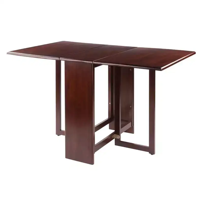 Double Drop Leaf Dining Table Walnut, Gateleg Folding, Seats 4