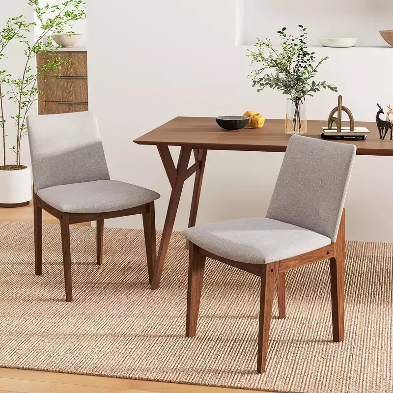 Costway Wooden Dining Chairs of 2 w/ added Cushions High Curved Back for Dining Room
