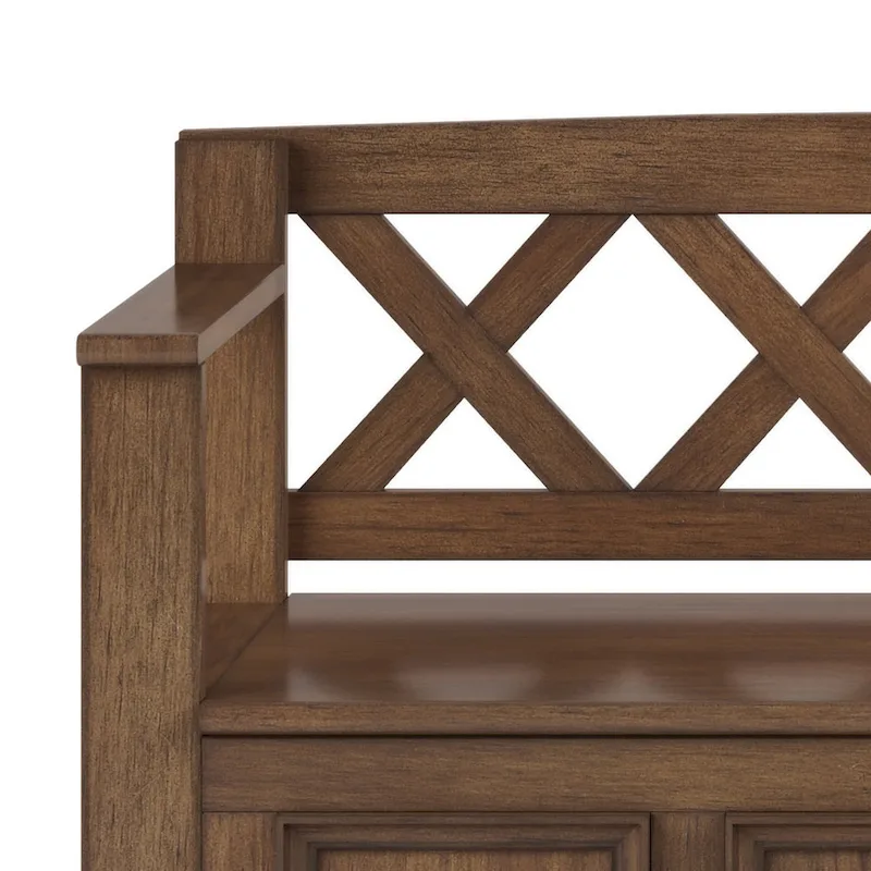 WYNDENHALL Halifax 48 inch Wide Solid Wood Transitional Entryway Bench - 48 Inches wide