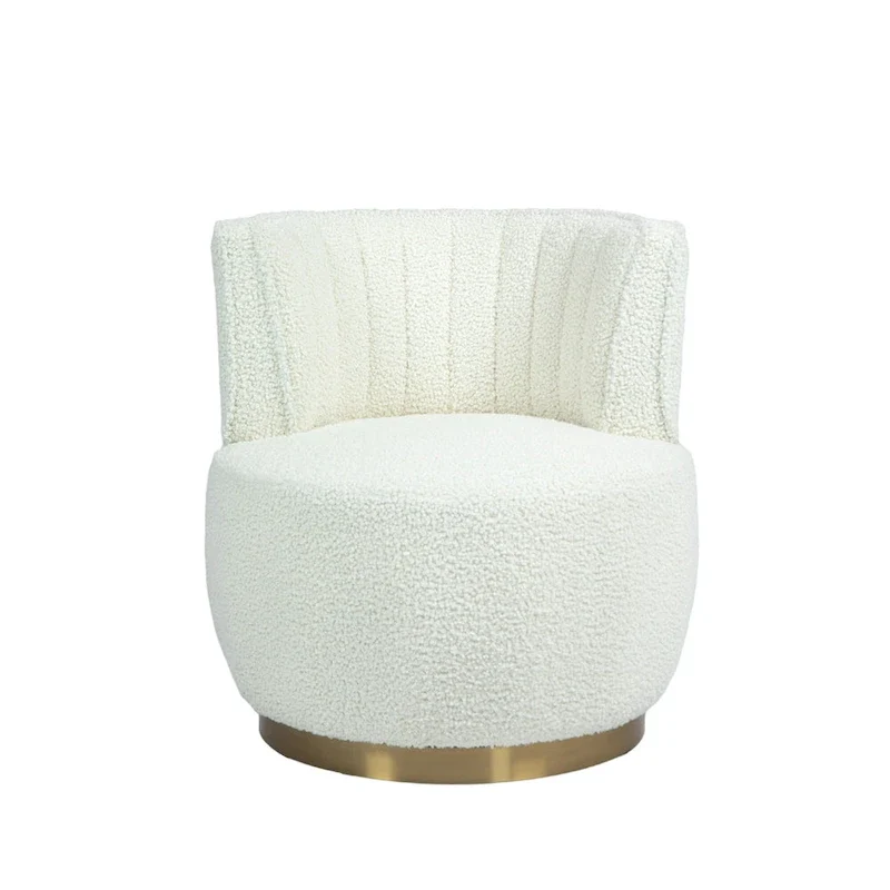 HOMEFUN Velvet Upholstered 360 Degree Swivel Armless Round Barrel Chairs