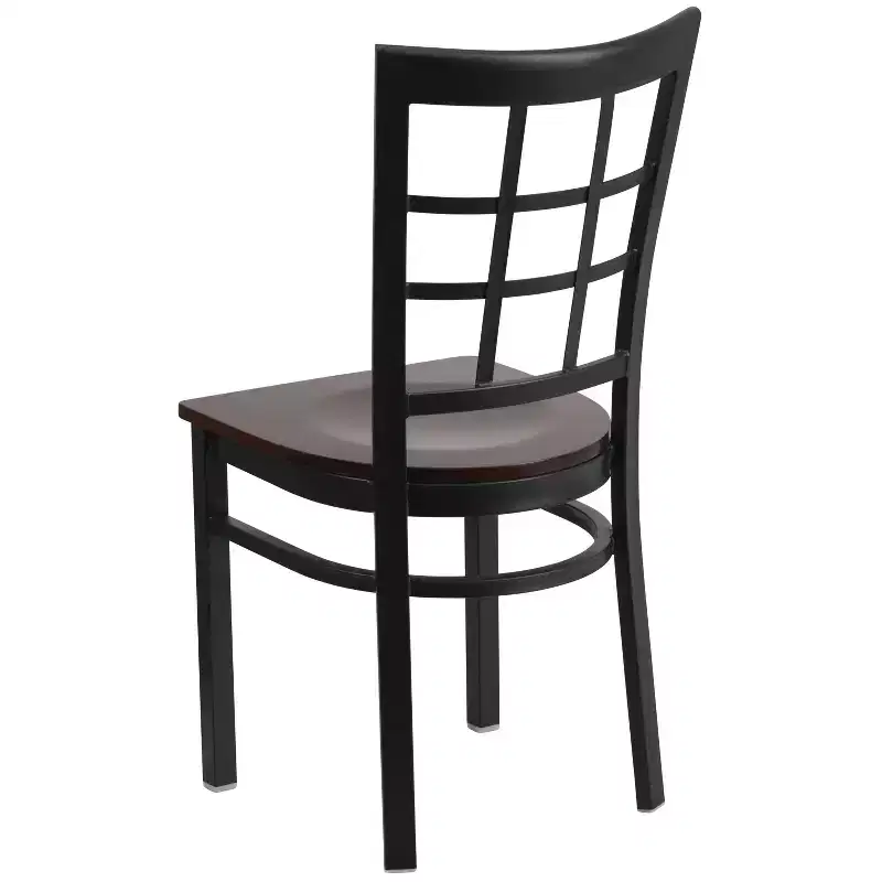 Flash Furniture Black Window Back Metal Restaurant Chair