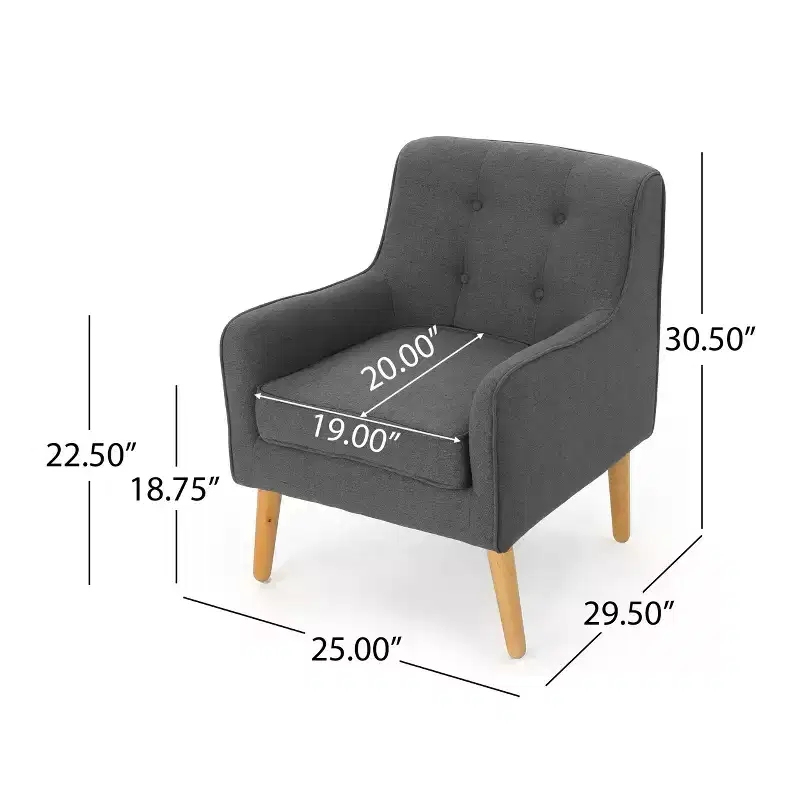 Christopher Knight Home Calix Mid-Century Modern Button Tufted Upholstered Accent Chair