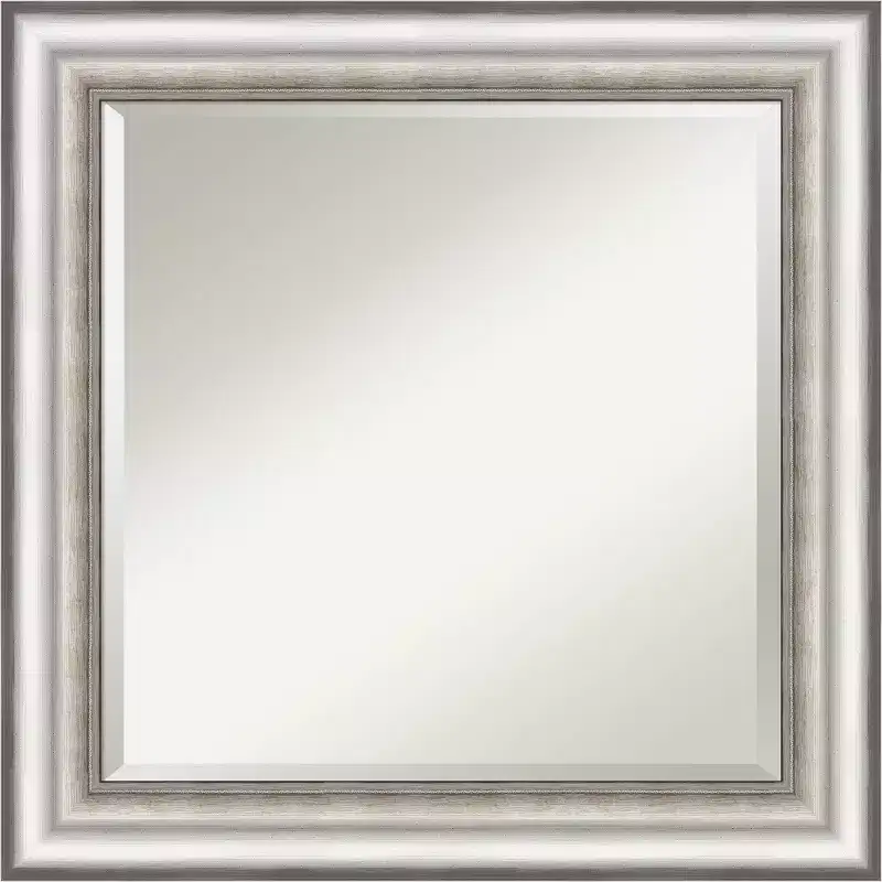 25 x 25 Salon Framed Wall Mirror Silver - Amanti Art