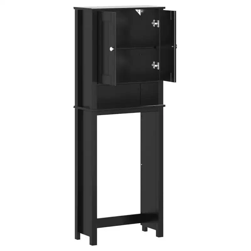 vidaXL BERG Washing Machine Cabinet Black 29.9x10.6x64.8 Solid Wood
