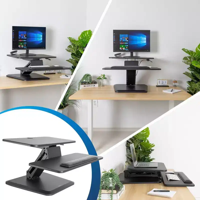 Sit Stand Desk Converter, Ergonomic Height Adjustable Tabletop Standing Desk