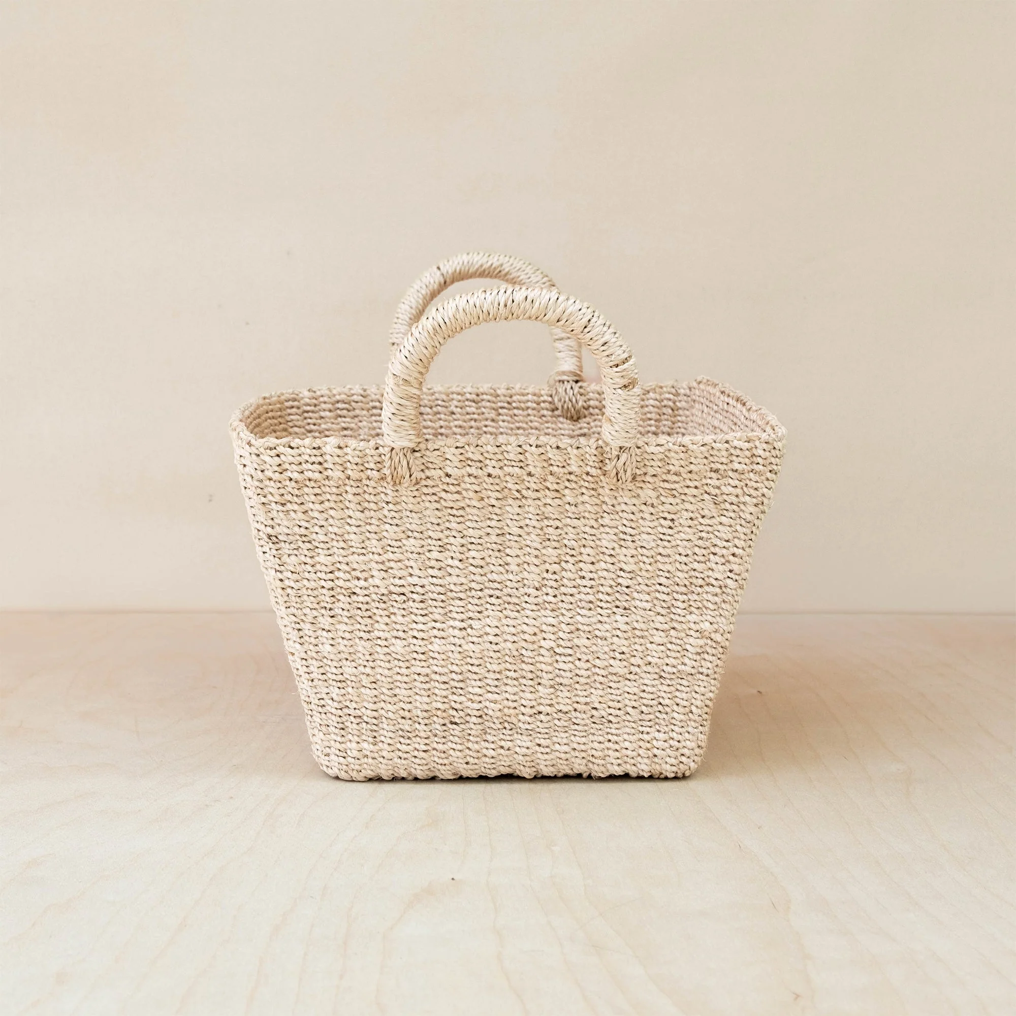 Tapered Square Tabletop Basket - Abaca Basket