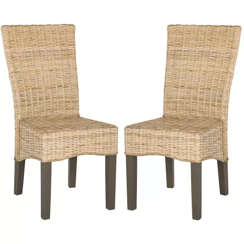 Ozias 19 H Wicker Dining Chair (Set of 2) - SEA8014 - Safavieh