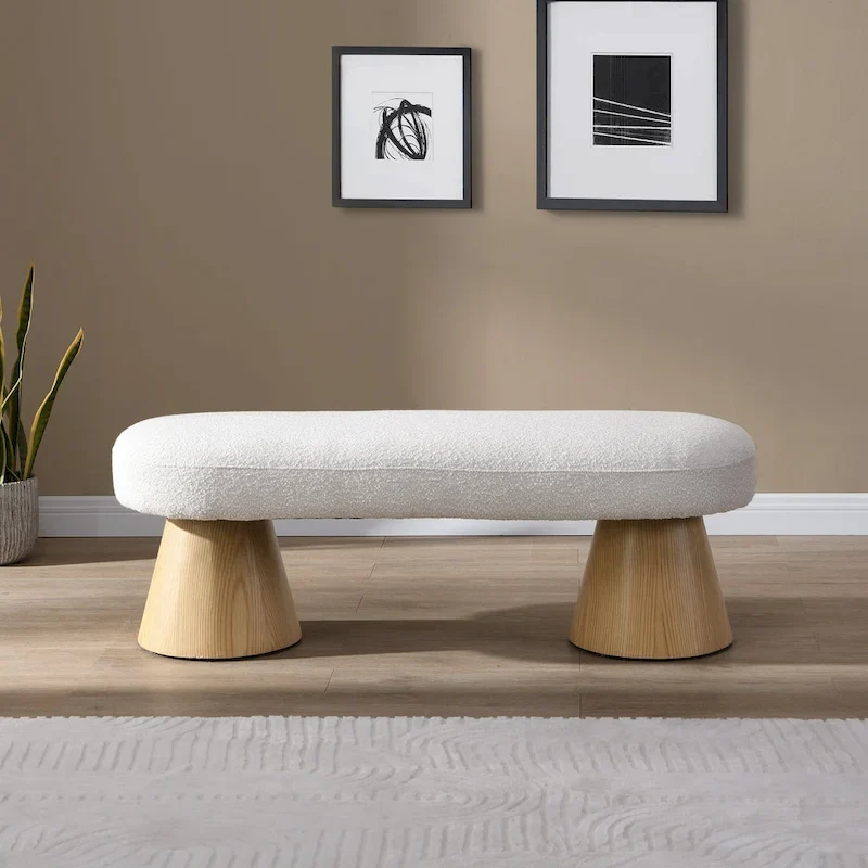 Christopher Knight Home - Benjamin Upholstered Dining Bench, Versatile Entryway & Bedroom Seating with Sturdy Wood Legs