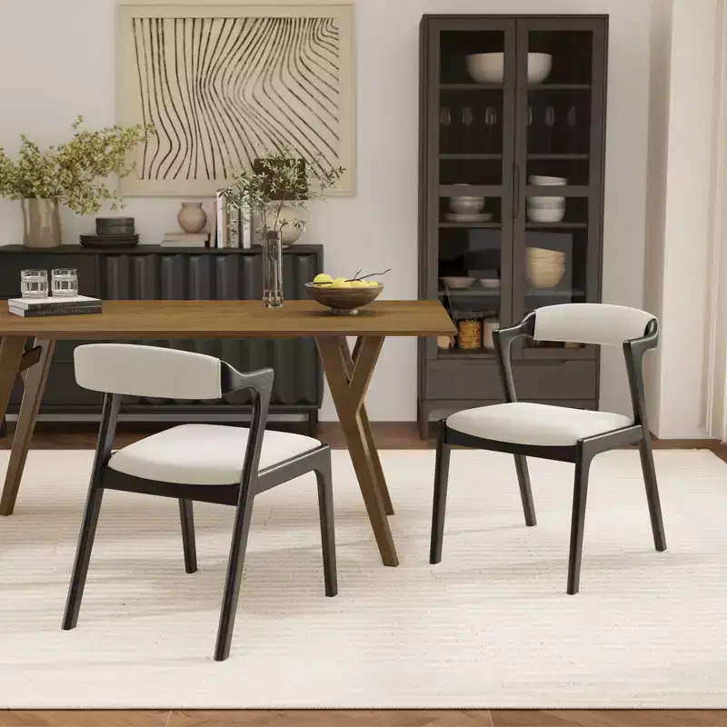 Roundhill Furniture Lavin Upholstered Dining Chairs, Set of 2