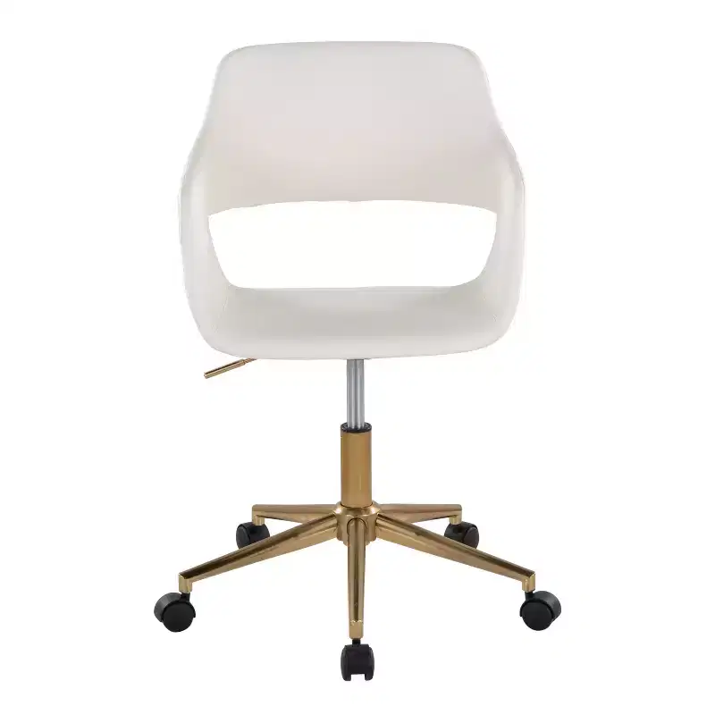 LumiSource Margarite Task Chair Gold/White PU