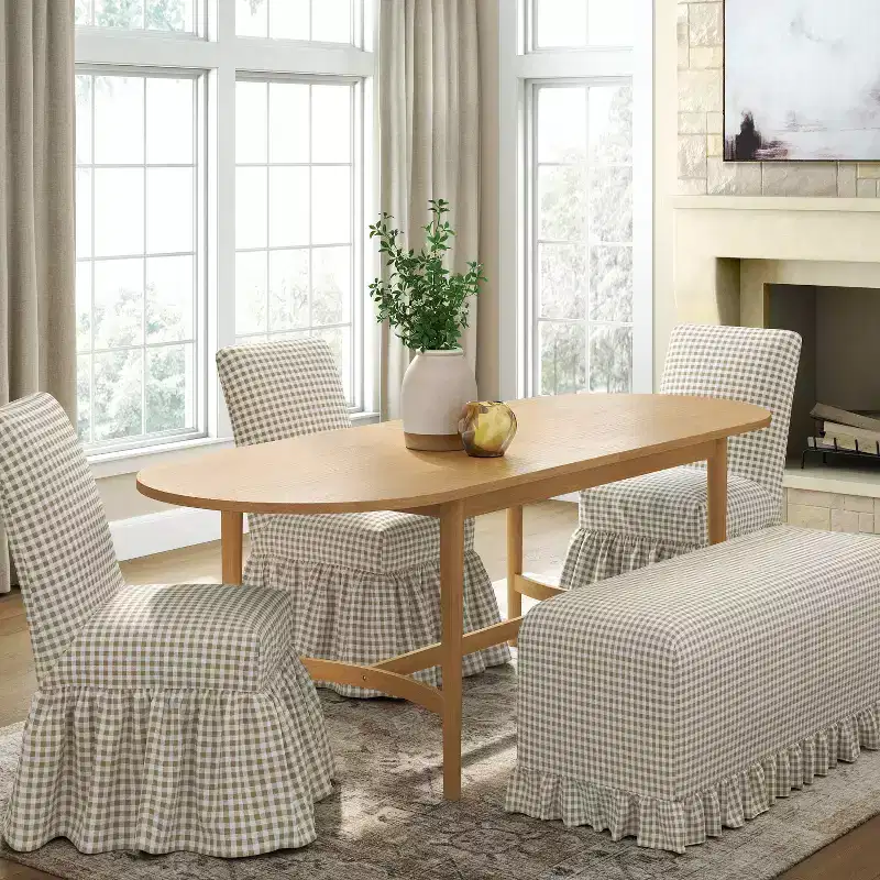 Ruffle Slipcover Dining Bench - Threshold designed with Studio McGee