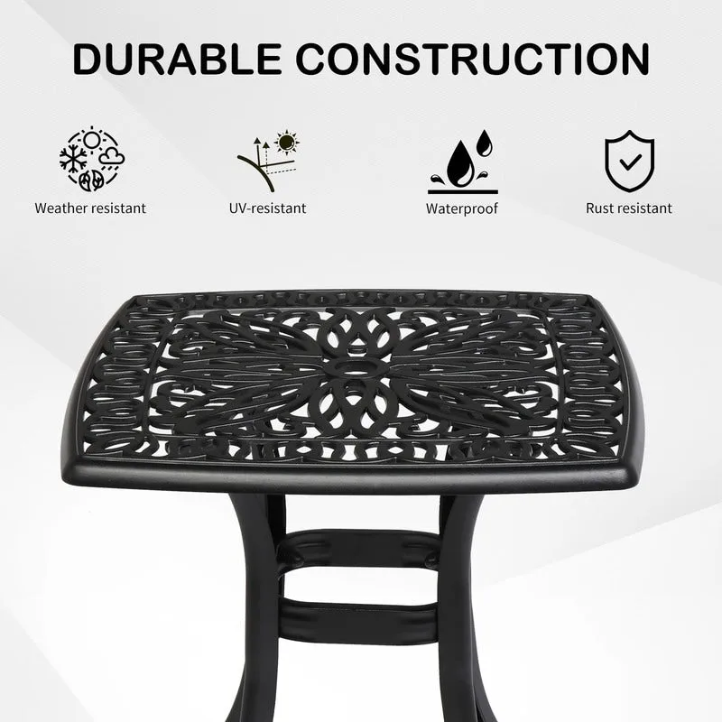 Patio 21  Cast Aluminum Dining Table with Umbrella Hole