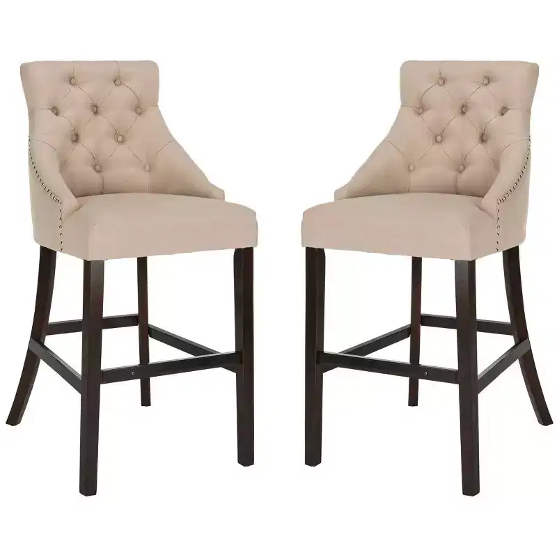 Eleni Tufted Wing Back Bar Stool (Set Of 2) - BST6304 - Safavieh
