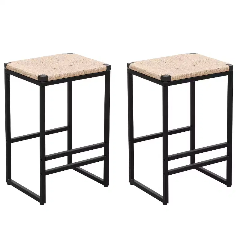 GDFStudio Marner Modern 2 Piece Metal Bar Stools