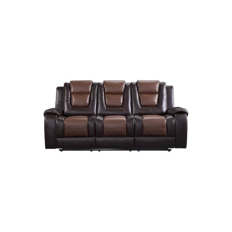 Grete Brown Premium Faux Leather Living Room Set