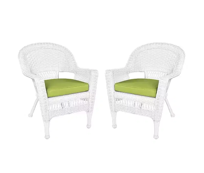 HomeStock Zen Zone Chair Set of 2, Durable Resin Wicker, Weather-Resistant with Cushions