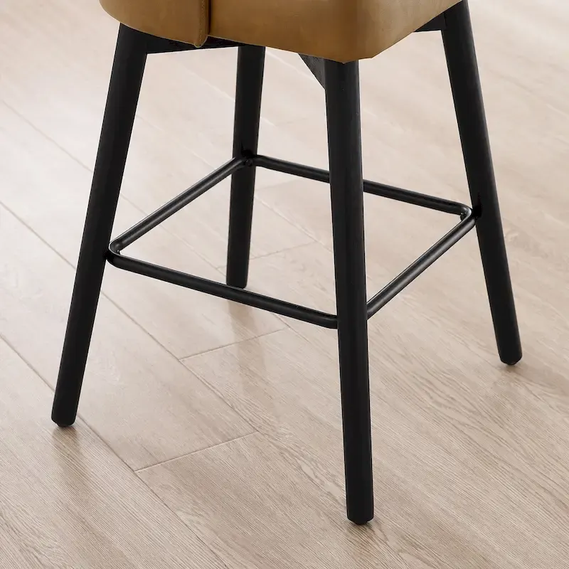 Set of 2 Upholstered Counter Height Swivel Barstool