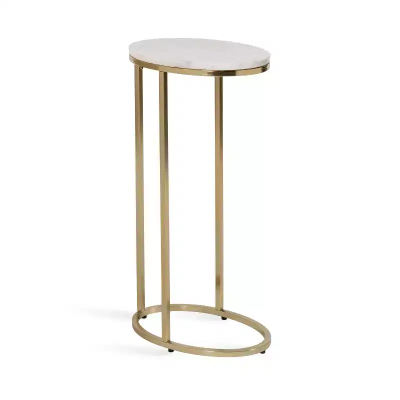 Oval Metal C Table 14x9x28 Gold | Accent Side Table