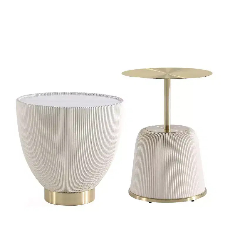 Manhattan Comfort 2pc Anderson Modern Leatherette Upholstered End Table Set