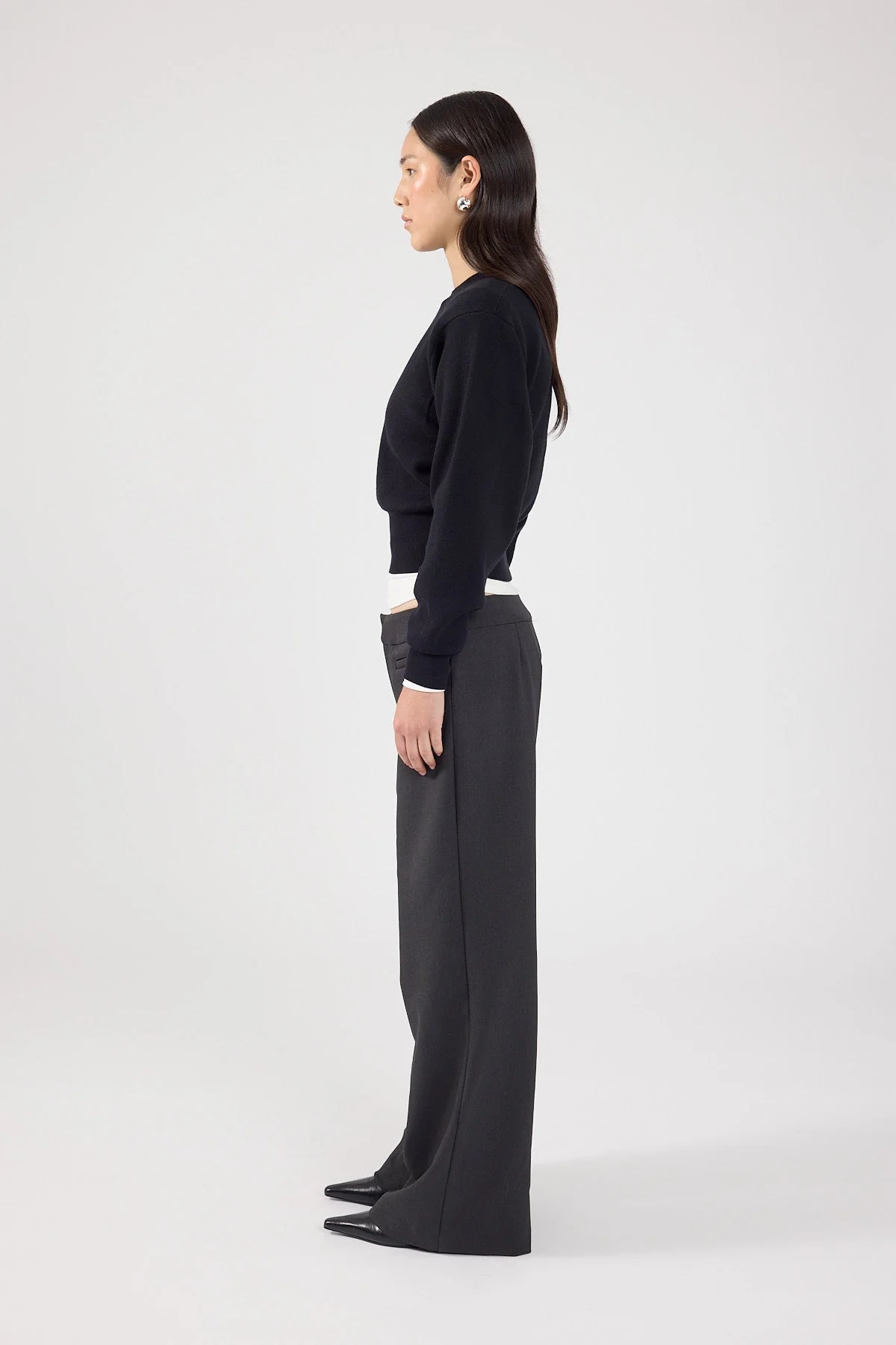 Crew Neck Knit Jumper Black