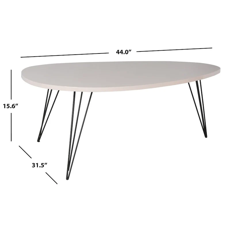 SAFAVIEH Louann Oak Finish/ Black Coffee Table - 44 x 31.5 x 15.6 - 44Wx32Dx16H
