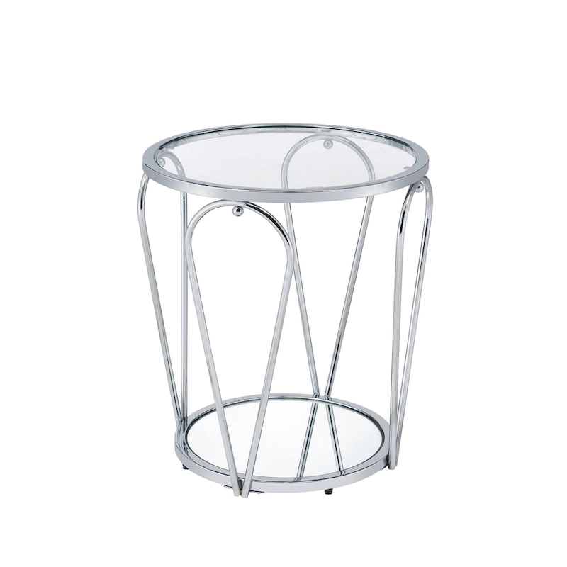 Gables Glam 20-inch Glass Top 1-Shelf End Table by Furniture of America
