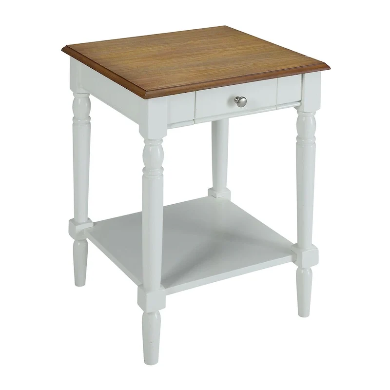 Convenience Concepts French Country 1 Drawer End Table with Shelf