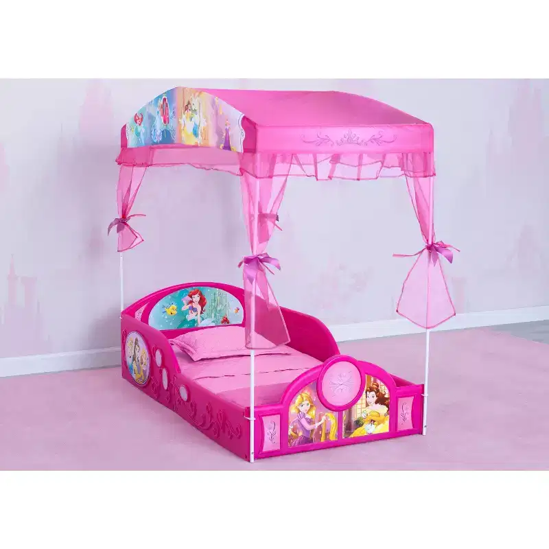 Disney Princess Sleep and Play Toddler Bed with Canopy