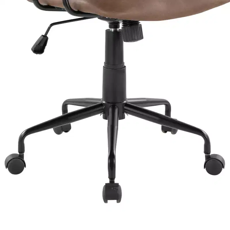 LumiSource Fredrick Office Chair Black Metal/Espresso PU