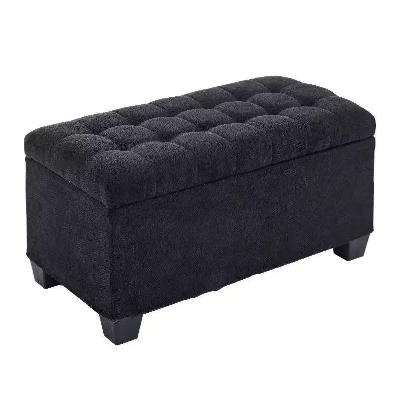 TUYOHW Storage Ottoman Bench with Legs, 16 x 30 x 16.1 Inches Bed Bench for Living Room, Bedroom and Entryway