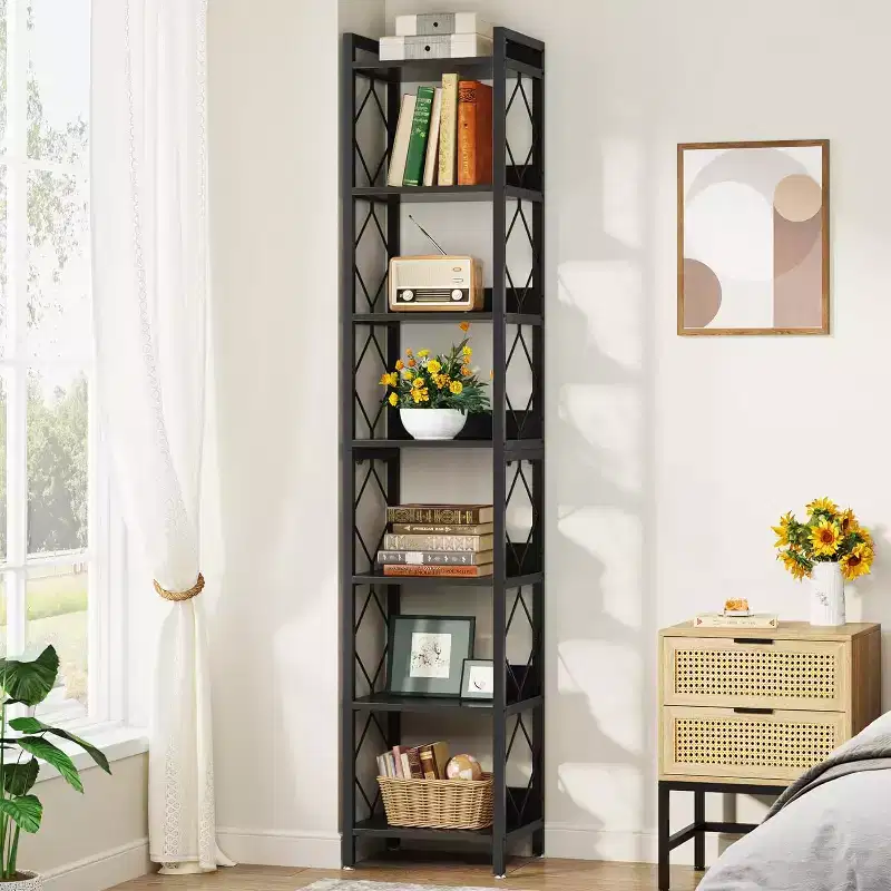 Tribesigns 78.7 Narrow Bookshelf, 7-Tier Freestanding Book Display Rack Case