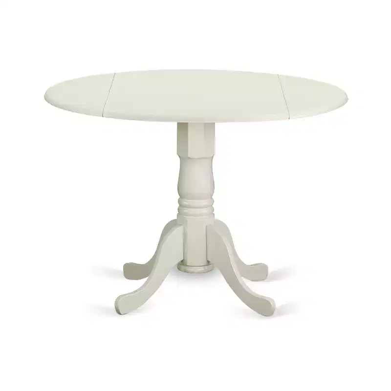 HomeStock Dublin 5 Piece Linen White Round Dining Set