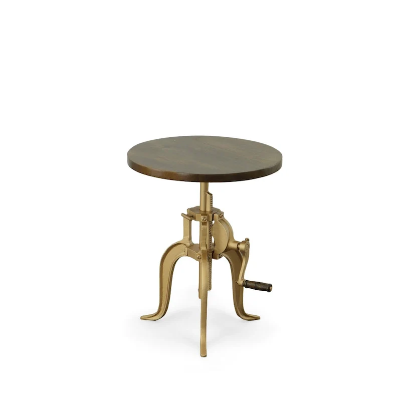 Regan Adjustable Accent Table - Chestnut Top - Black Base
