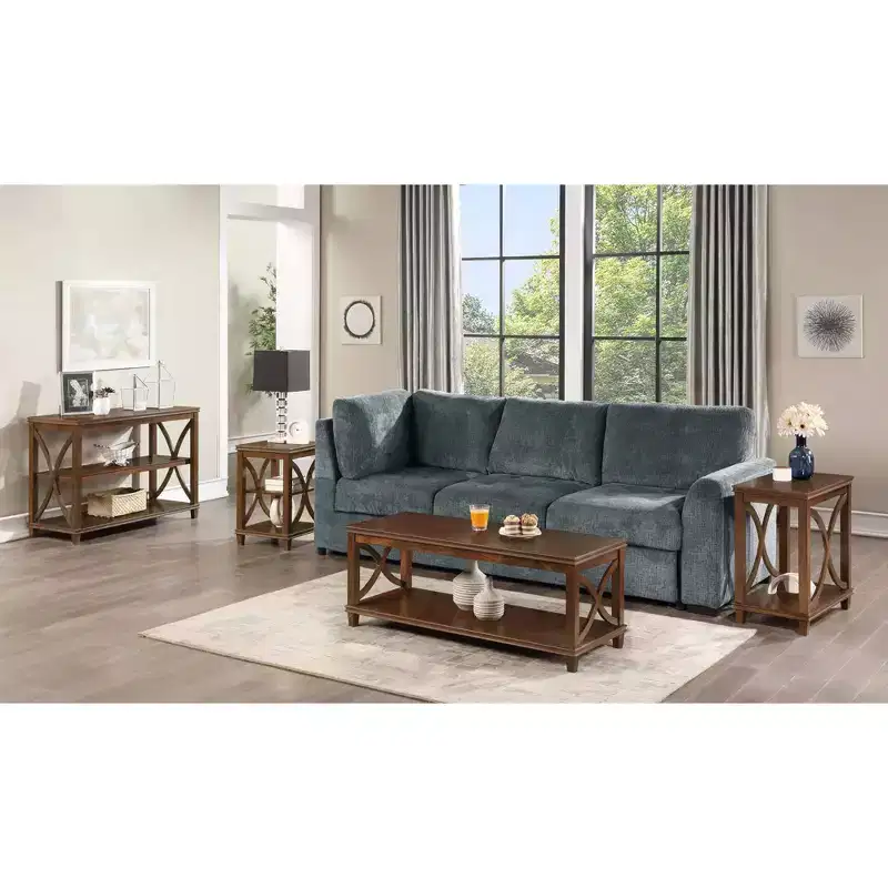 Coffee Table with Gray Top and White Frame - MDF, 47