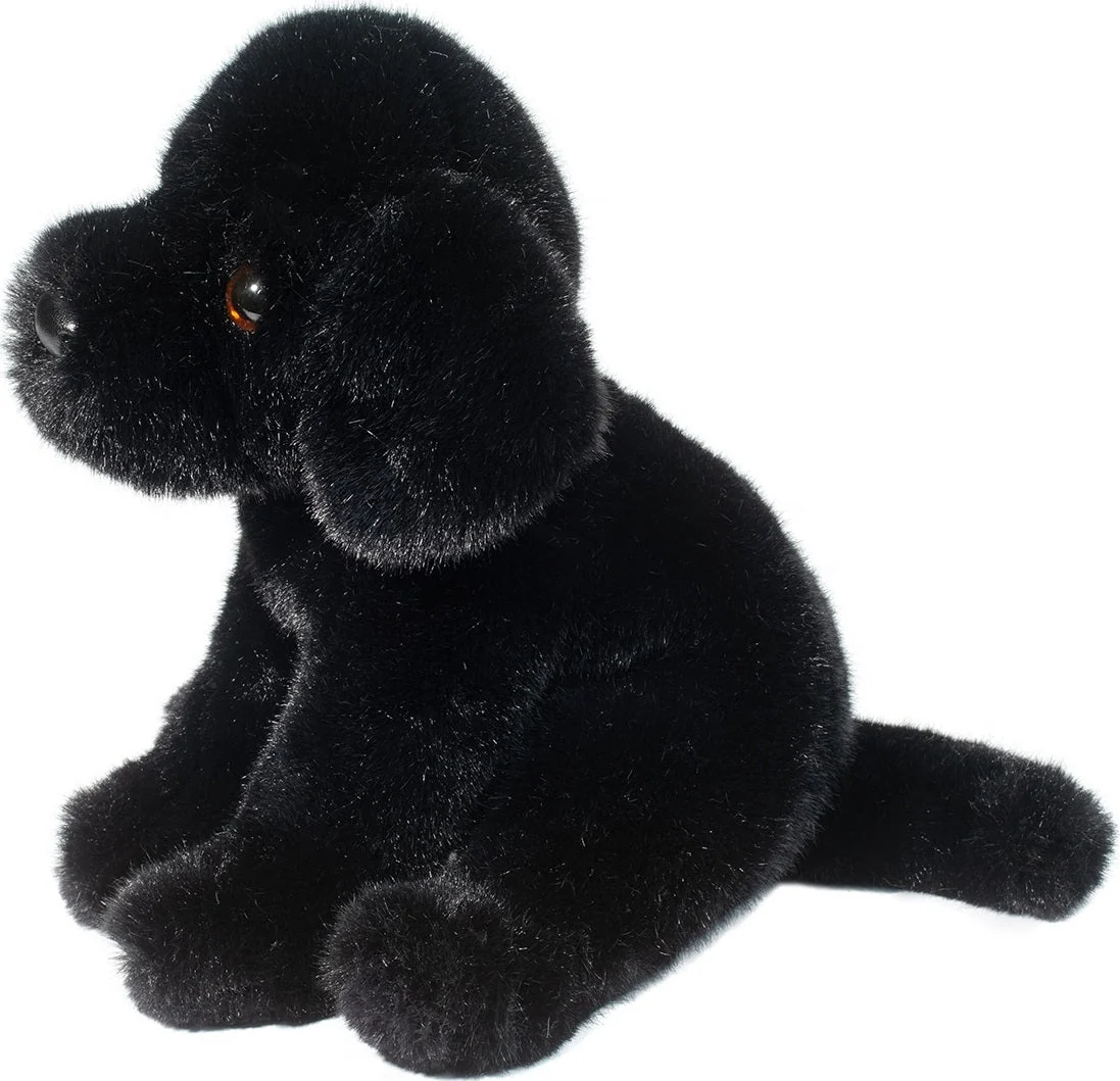 Black Lab Stuffed Animal Plush Dog Puppy Toy Sitting Pose