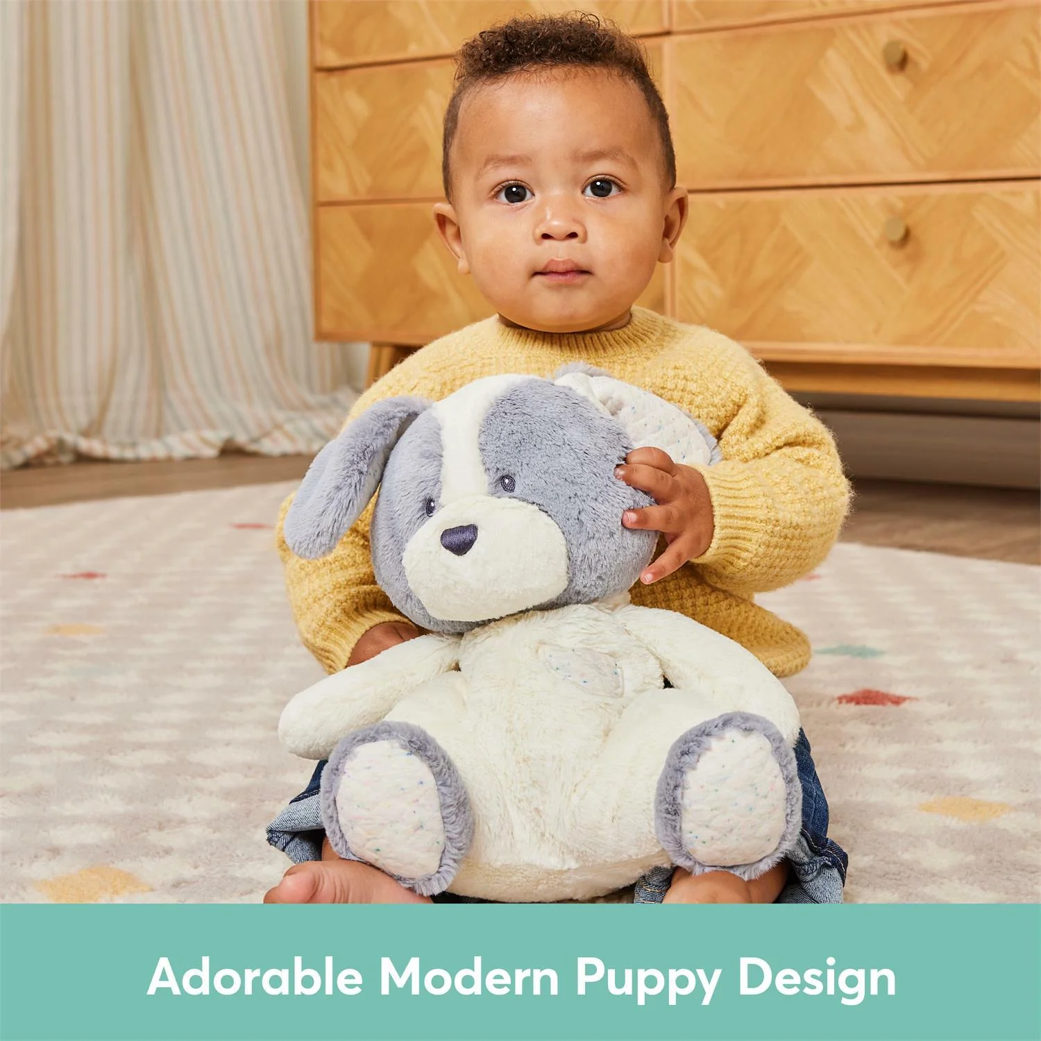 Grey White Spotted Puppy Plush Stuffed Animal Soft Toy 12.5 Inch