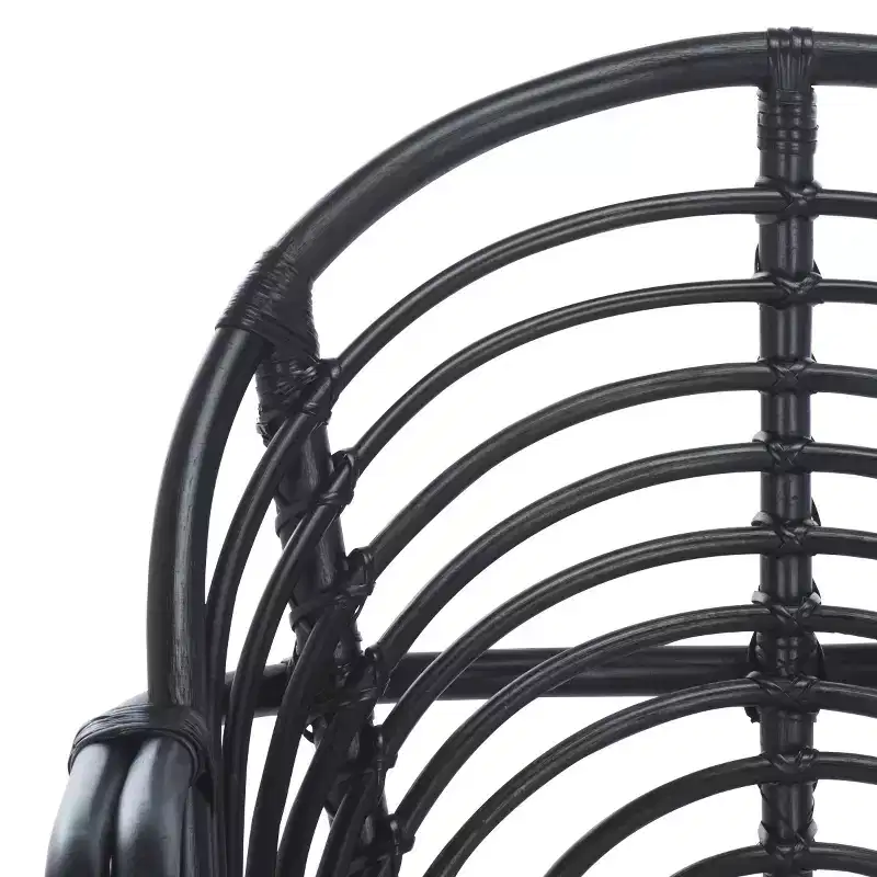 Rattan Accent Chair with Removable Cushion & Wood Frame