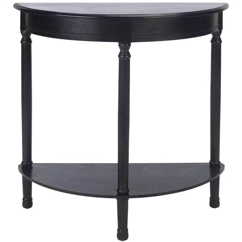 Half Round Console Table - Traditional Style, Greige Finish