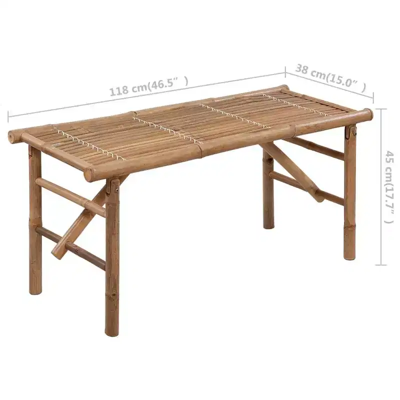 vidaXL Garden Bench Bamboo Medium Foldable Garden Bench Rectangular