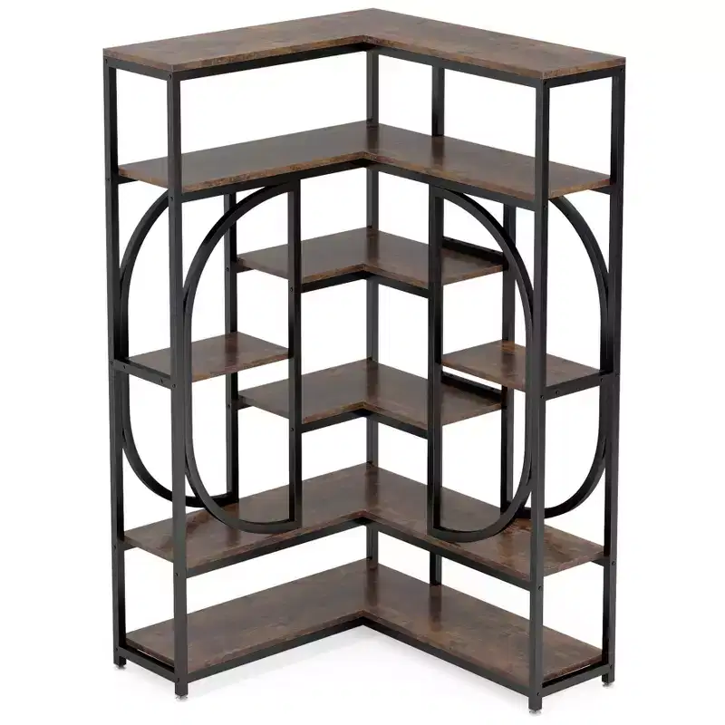 Tribesigns L-Shaped 7-Shelf Corner Bookcase