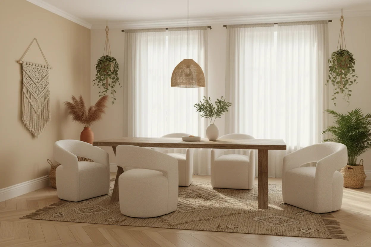 Modern Barrel Dining Chair with Caster & Open Back No Assembly Anywhere Chair