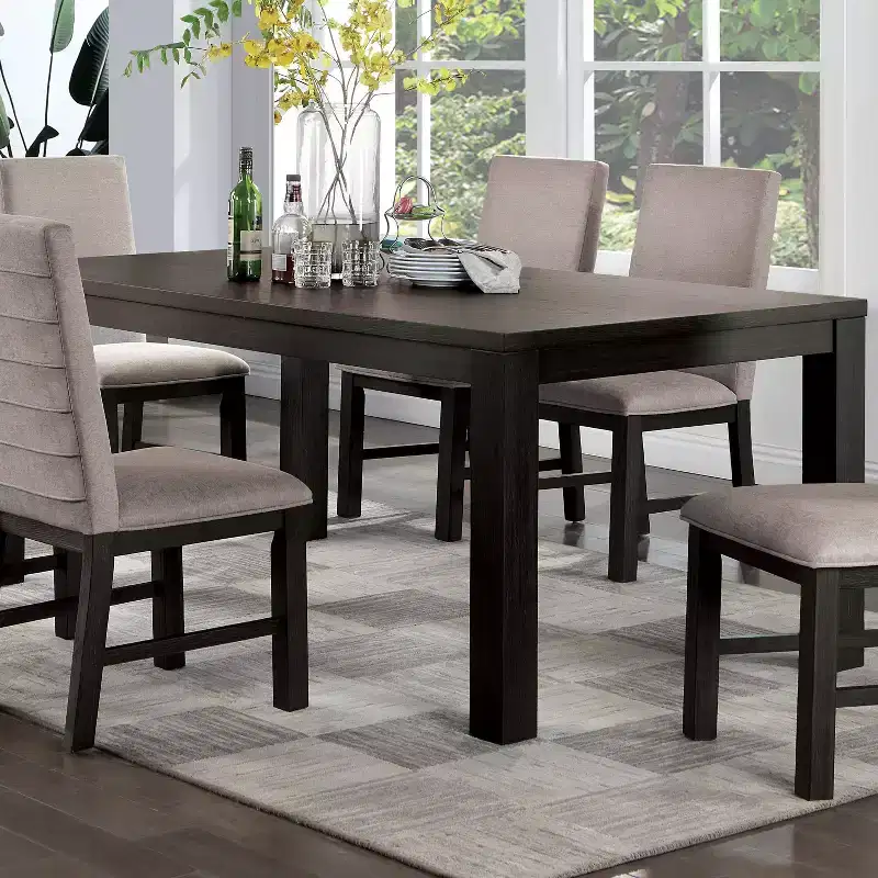 HOMES: Inside + Out 72" Brightpeak Transitional Dining Table: Wood Veneer, Seats 6