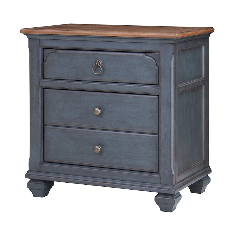 Americana Nightstand, No Assembly Required, Corduroy Blue Finish