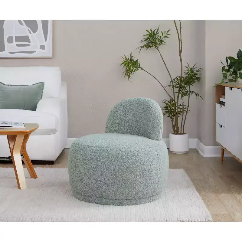 LumiSource Kimi Faux Shearling Accent Chair Green