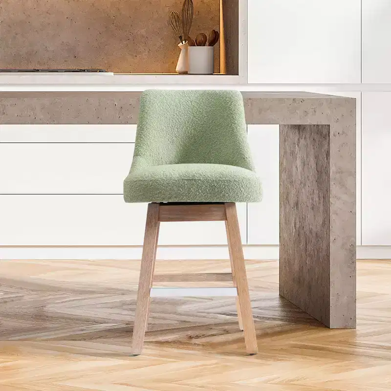 Upholstered Swivel Counter Stool with High Back and Arms – Seat 19.25