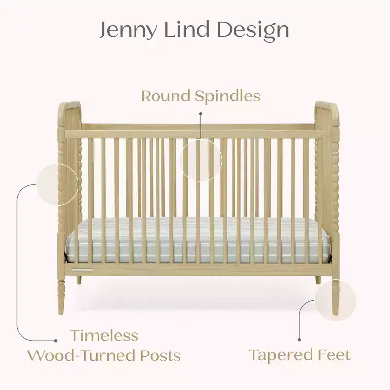 4-in-1 Convertible Crib – Solid Pine, GREENGUARD Gold