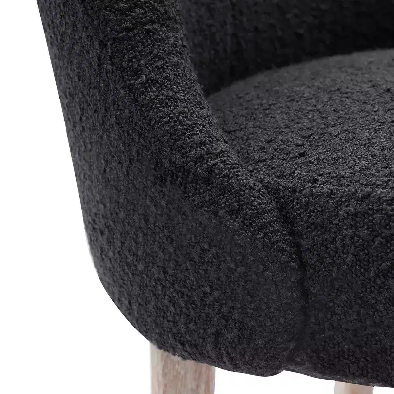 Mid-Century Modern Boucle Upholstered Dining Chair, Set of 6, Water-Resistant Fabric