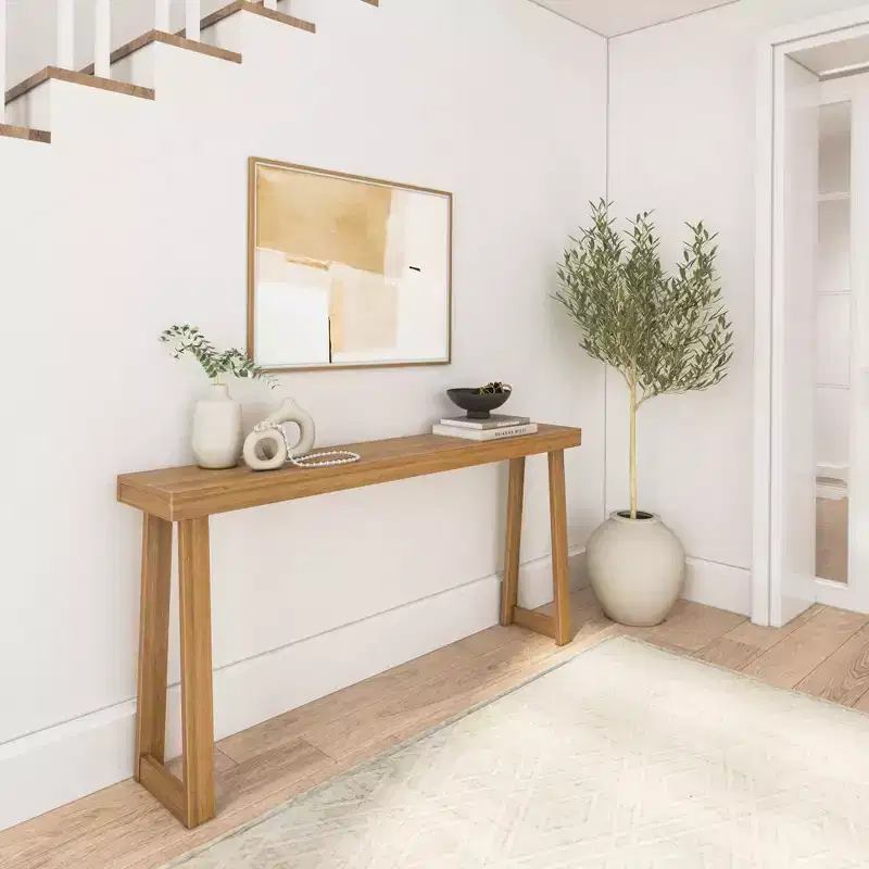 Plank+Beam Solid Wood 66 Console Table, Classic Entryway Table, Narrow Foyer Table