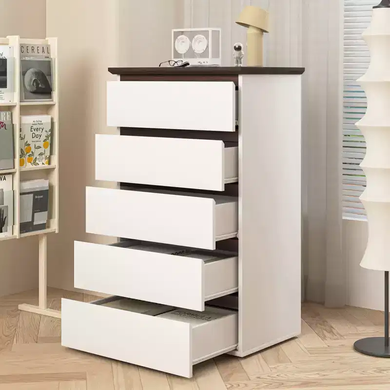 GDFStudio Myra 24 Modern Wooden Storage Dresser with 5 Drawers