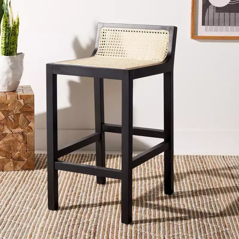 Saito Low Back Cane Counter Stool - BST9500 - Safavieh